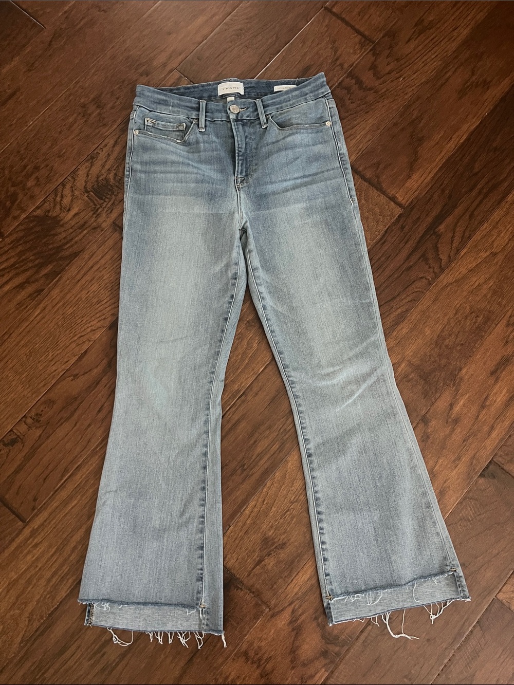 Frame Light Blue Le Crop Mini Boot jeans